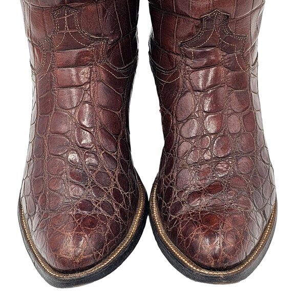 Vintage Justin 8880 Exotic Men's 10.5 Brown Full Alligator Cowboy Western Boots - Picture 4 of 16